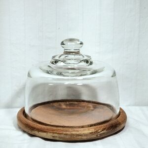 Glass Dome with Wooden Base